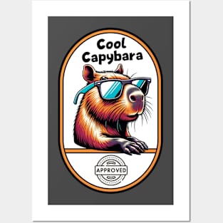 Cool Capybara Approved - Badge of Chillness Posters and Art